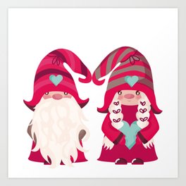 Gnomes valentine Art Print