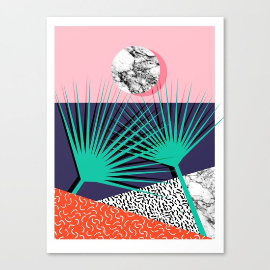 Head Rush - palm springs throwback desert sunrise neon 80s style vintage fresh home decor hipster co Canvas Print