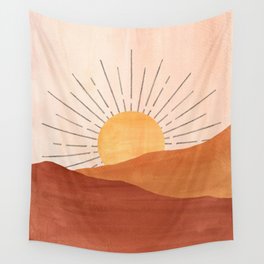 Terracotta sunrise Wall Tapestry