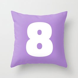 8 (White & Lavender Number) Throw Pillow
