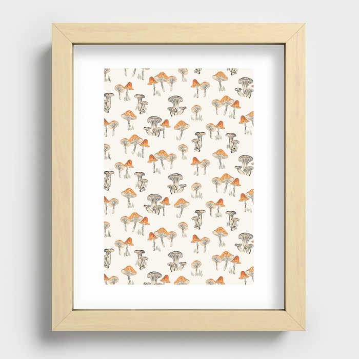 Little Mushrooms - Spice Recessed Framed Print