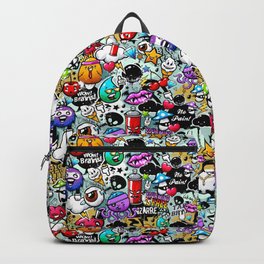 Graffiti Fun Street Art Backpack | Colored Pencil, Bizzare, Drawing, Pop Art, Grafetti, Streetart, Icons, Teens, Digital, Cartoons 