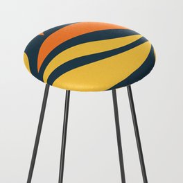 Luxury abstract ocean waves minimal pattern - Princeton Orange and Maize Counter Stool