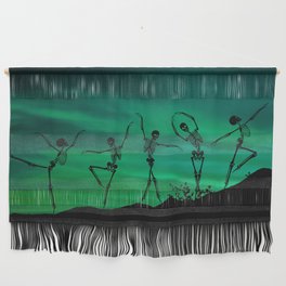 Skeletons dancing on top of a hill in oblivion Wall Hanging
