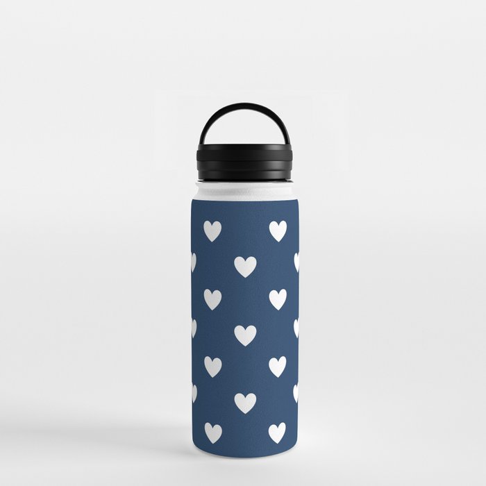 Sweet Hearts - navy Water Bottle