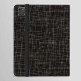 Black and Brown Abstract Mosaic Grid Pattern Pairs DE 2022 Trending Color Brown Bear DE6140 iPad Folio Case