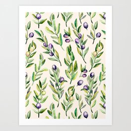 Scattered Olive Branches Art Print