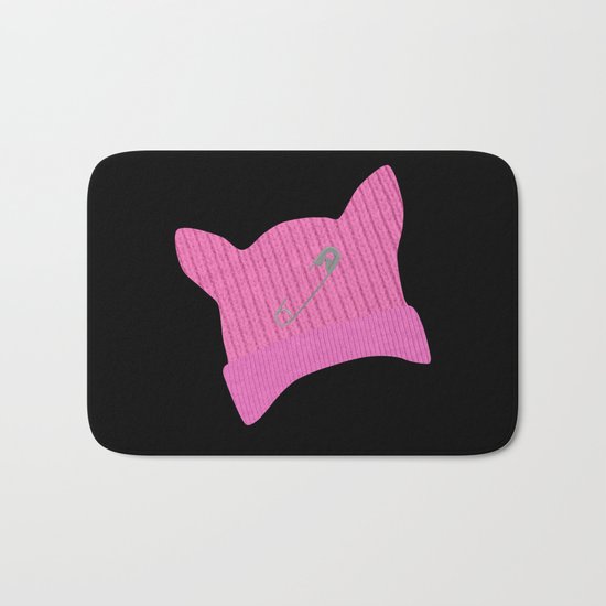 Pink Pussy Knit Hat Bath Mat