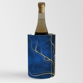 Kintsugi Electric Blue #blue #gold #kintsugi #japan #marble #watercolor #abstract Wine Chiller
