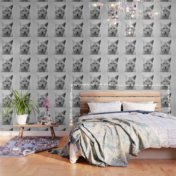 Coyote - Black & White Wallpaper