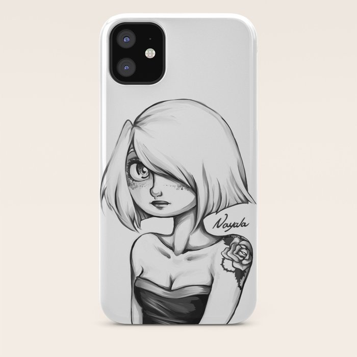 Black And White Girl Iphone Case By Nayala Society6,Drawing Of A Girl And Boy Easy