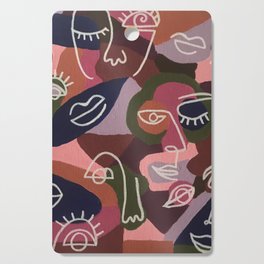 abstract faces Cutting Board