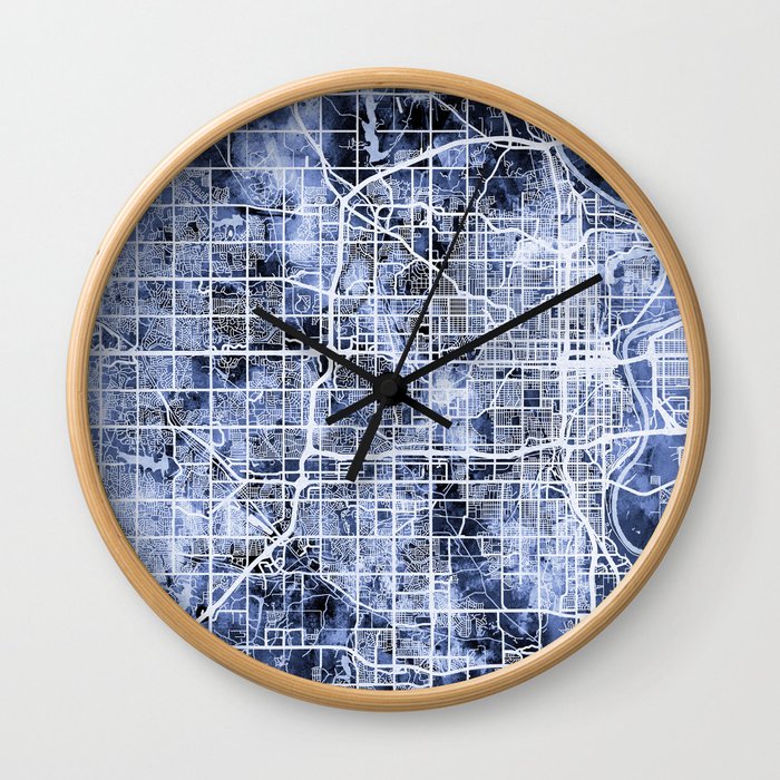 Omaha Nebraska City Map Wall Clock