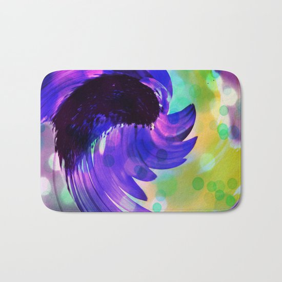 Purple Sunflower Swirl Bath Mat