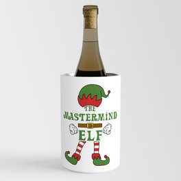 The Mastermind Elf Christmas Family Matching Outfits Group Attire Wine Chiller