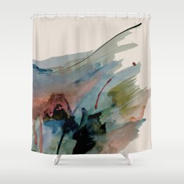 Begin again [2]: an abstract mixed media piece in a variety of colors Shower Curtain