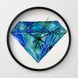 Aquamarine Wall Clock | Silicone, Diamond, Pink, Nature, Quartz, Illustration, Birthstone, Mineral, Stone, Red 