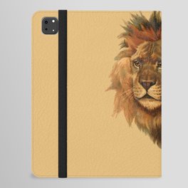 Vintage brown orange yellow lion large cat iPad Folio Case