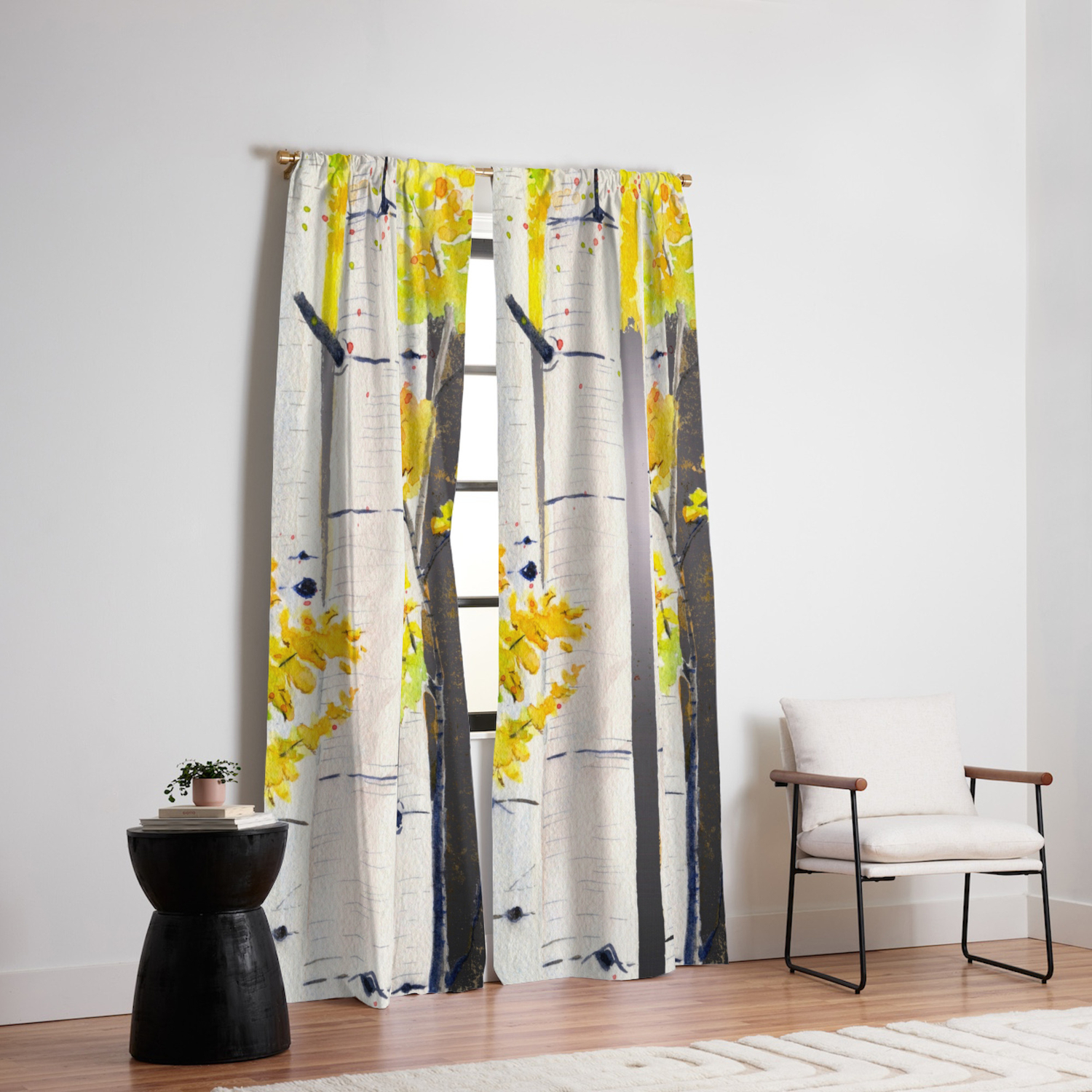 Birch Tree Blackout Curtain By Mellyterpening Society6 Birch Tree Blackout Curtain