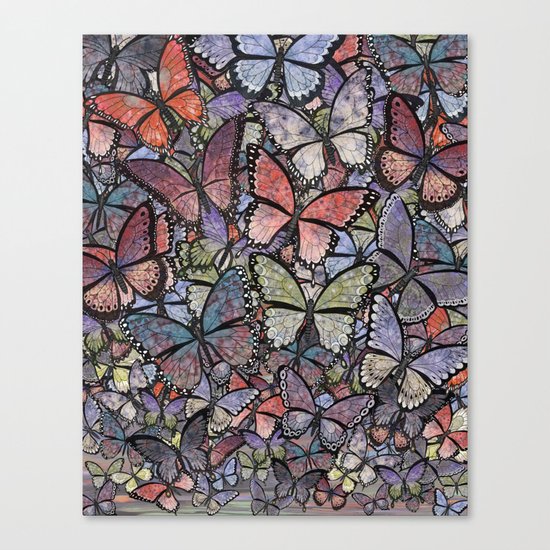 butterflies galore grunge version Canvas Print