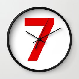 Number 7 (Red & White) Wall Clock