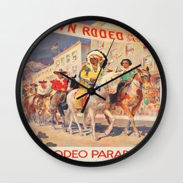 Vintage poster - Rodeo parade Wall Clock