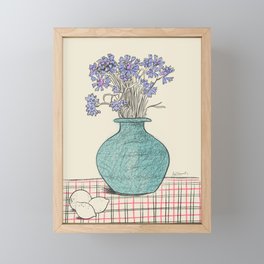 Vase lilac flowers Framed Mini Art Print
