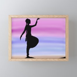 Sunset Indian dancer Framed Mini Art Print