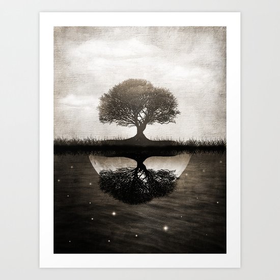 The lone Night reflex Art Print