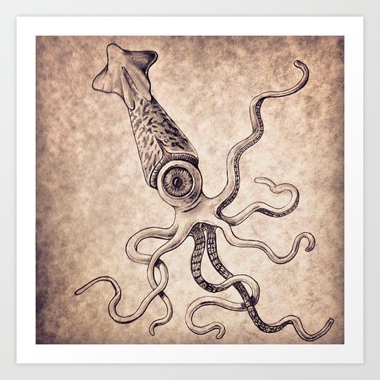 Squiddish Art Print