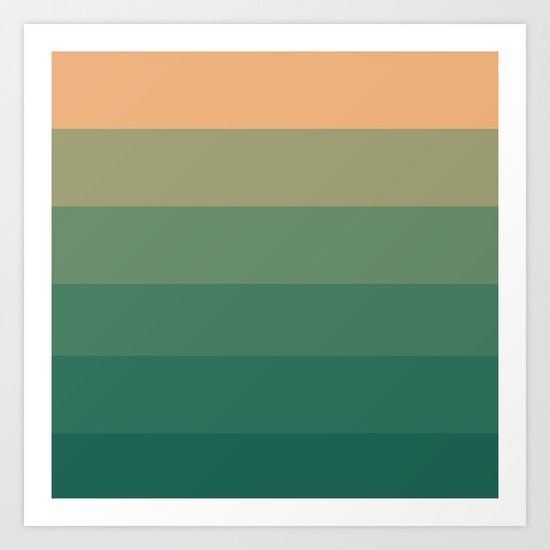 Peach Green Tea Ombre Art Print