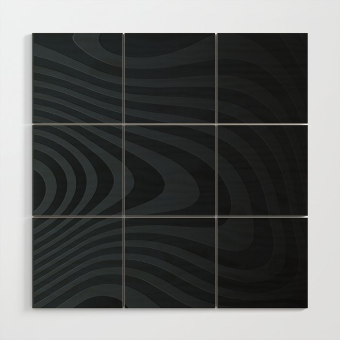 Grey Color Zebra Line Pattern Wood Wall Art
