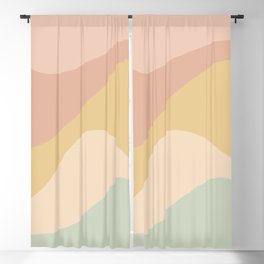 Abstract Color Waves - Neutral Pastel Blackout Curtain