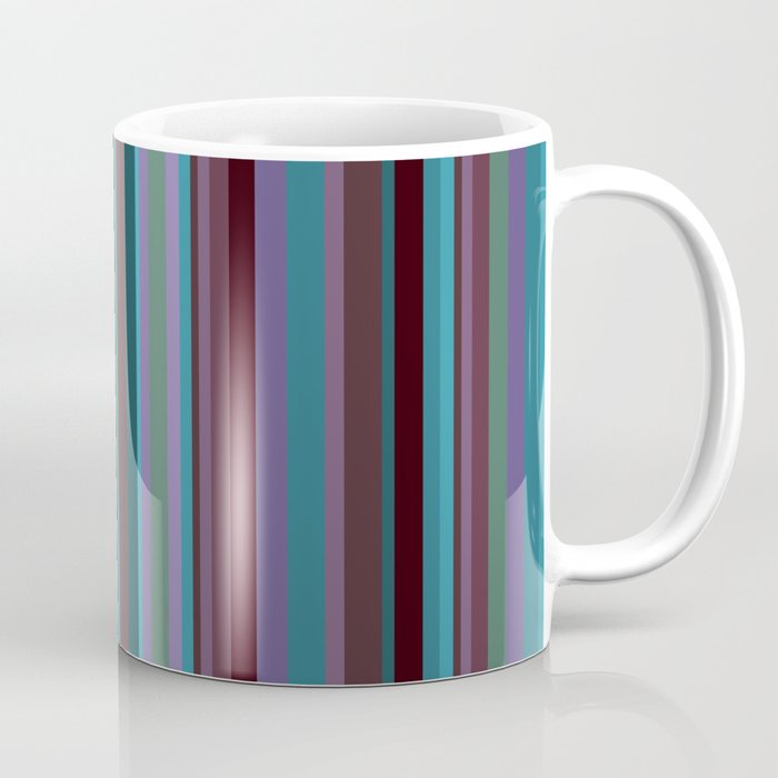 Retro Stripe in Blueberries and Orchids Coffee Mug