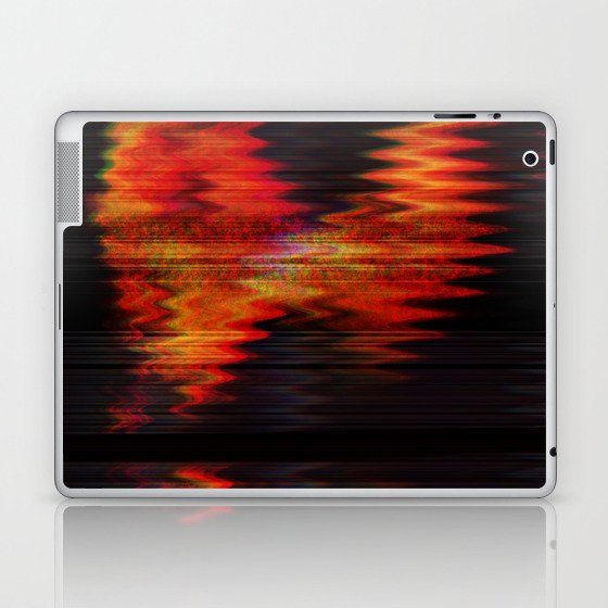 Digital fire red orange distortion effect Laptop & iPad Skin