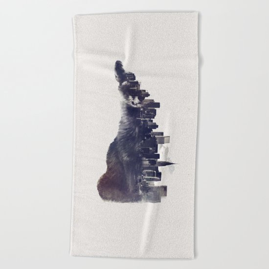 Fox from the City Beach Towel