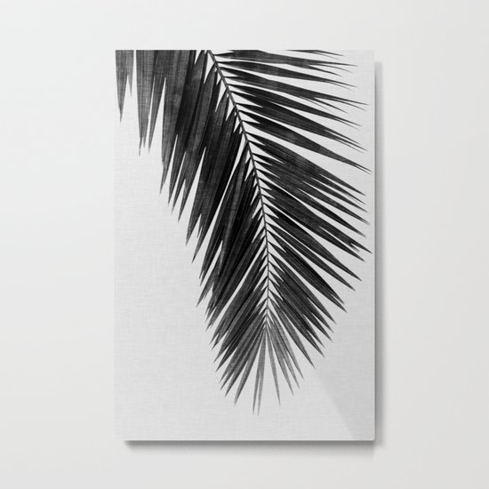 Palm Leaf Black & White I Metal Print