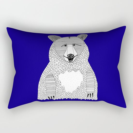 Blue Bear Rectangular Pillow