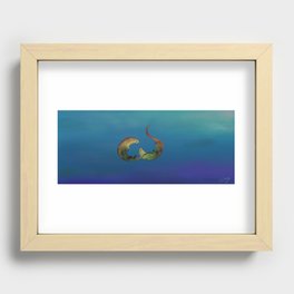 Two Best Friends, Otters Underwater Recessed Framed Print