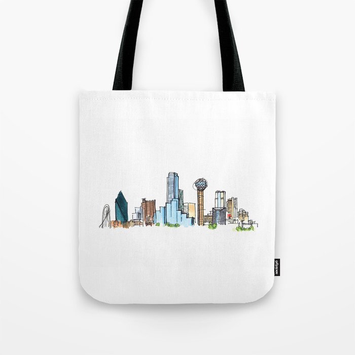 downtown dallas skyline Tote Bag