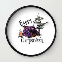 Happy Camperween witch camper halloween Wall Clock