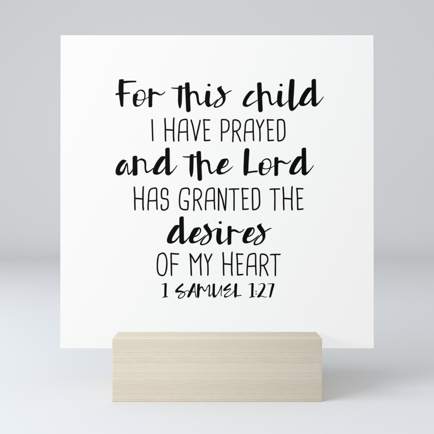 For This Child I Have Prayed 1 Samuel 1 27 Mini Art Print By Socoart Society6