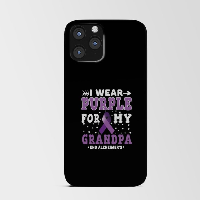 Purple For Grandpa Alzheimer's Awareness iPhone Card Case