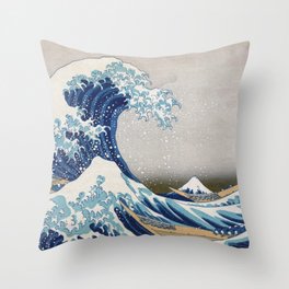 Under the Wave off Kanagawa Japanese Art Throw Pillow