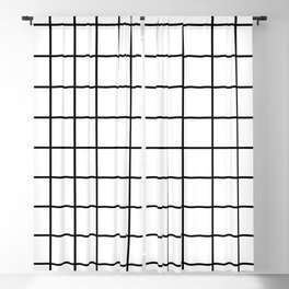 black and white grid pattern Blackout Curtain
