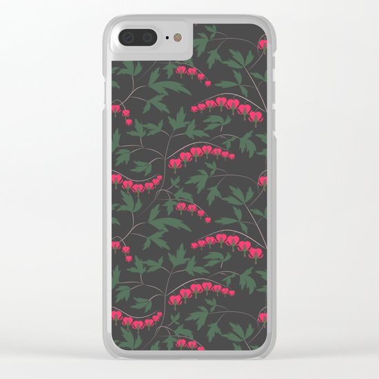 Retro. Floral pattern on a grey background . Clear iPhone Case