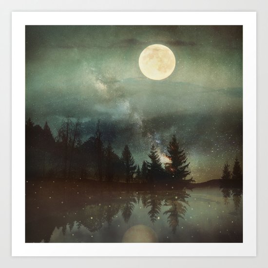 Midnight Fireflies Art Print