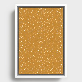 Mustard Terrazzo Pattern Framed Canvas