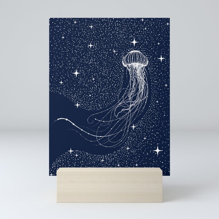 starry jellyfish Mini Art Print