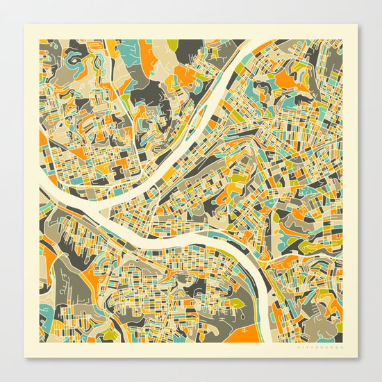 Pittsburgh Map Canvas Print